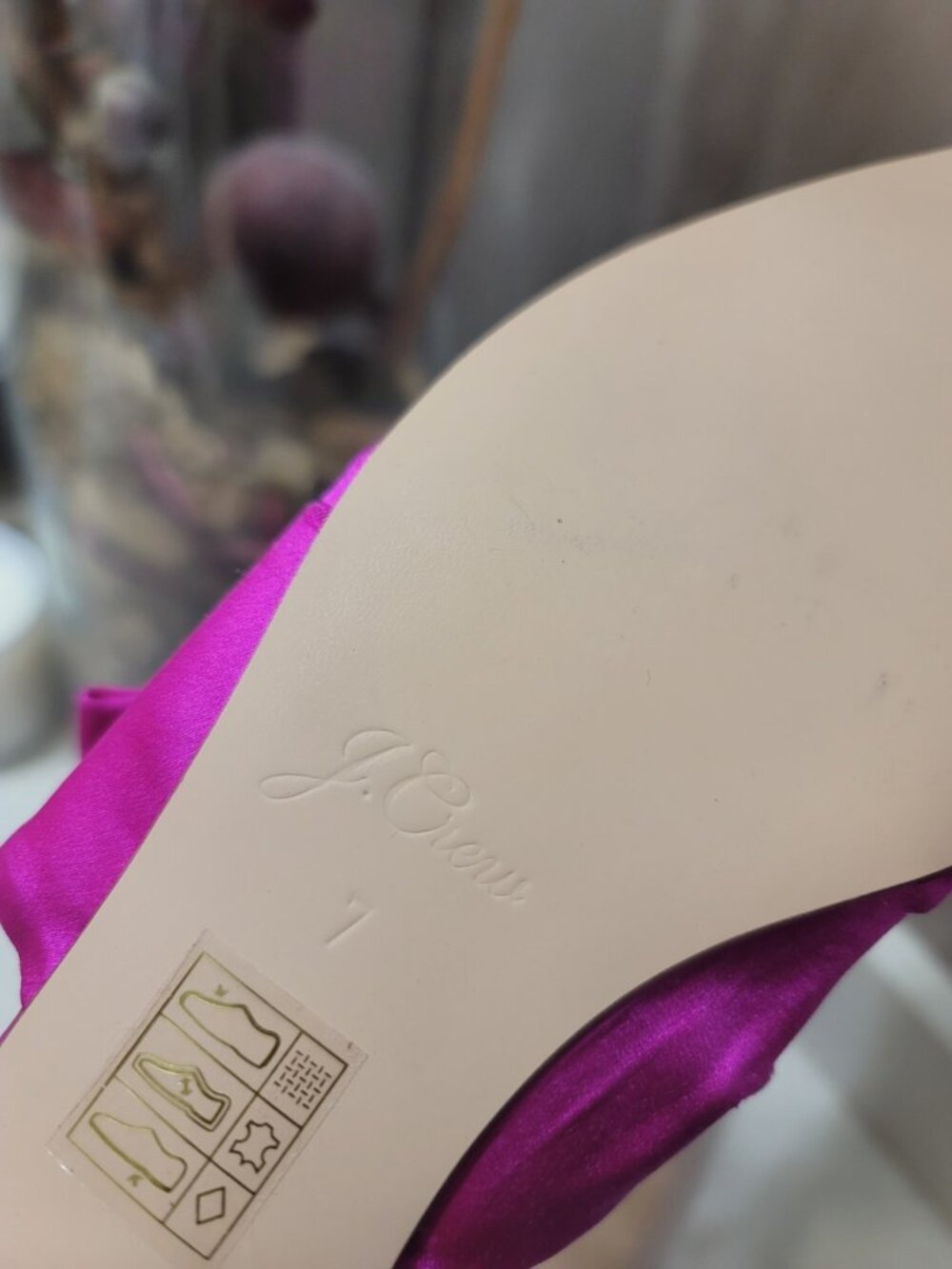 J.CREW Pink Bow Ballet Flats Satin Pointy Toe 7 Barbie Preppy Hot Pink Slip On - Picture 5 of 7